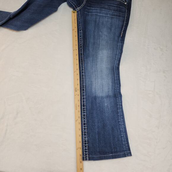 Vintage Y2k Vigoss Jeans 11/12 32 Low Rise Slim Boot Gold Sequins Sparkly - Picture 10 of 15